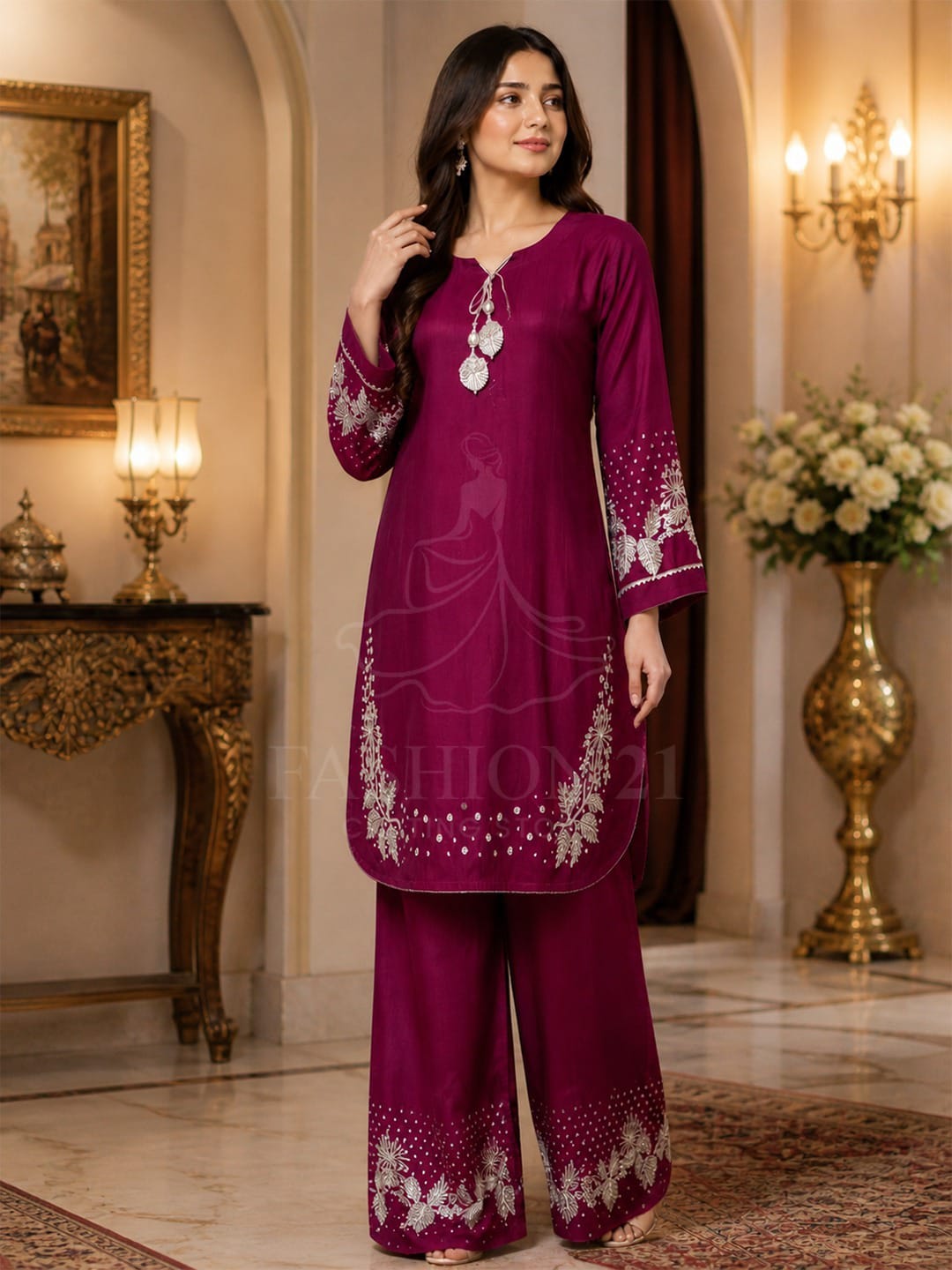 Fill sleeve shirt with trouser
